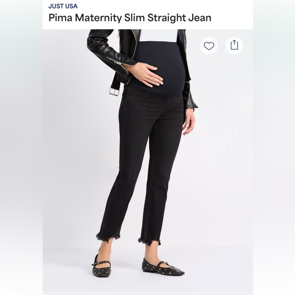 Just USA Black Maternity Ankle Jeans